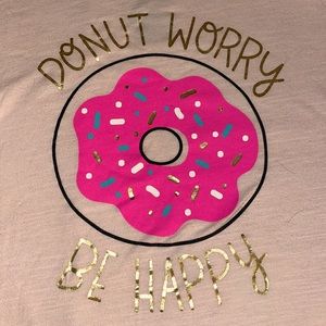 Girls lightweight cotton T-shirt with donut screen print design